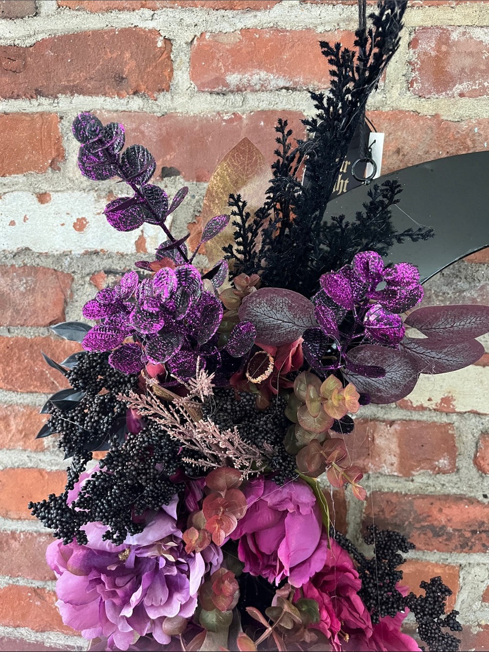 Noir night Crescent Moon Floral Wall Accent in Purple by - Picture 2 of 16